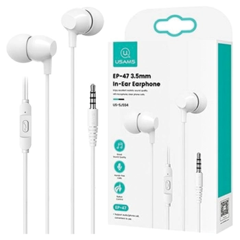 USAMS Słuchawki stereo EP-47 3.5mmbiały/white 1,2m HSEP4702 (US-SJ594)