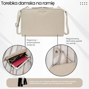 Damska skórzana kopertówka na ramię Paolo Peruzzi