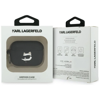 Etui Karl Lagerfeld Silicone Choupette   Head 3D do AirPods Pro 3 czarny