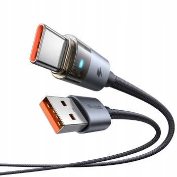 MCDODO KABEL USB-A USB-C SZYBKIE ŁADOWANIE USB TYP C 6A 100W 1M LED CZARNY