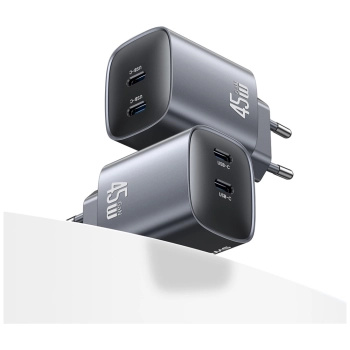 Ładowarka sieciowa USAMS CC305 T66 45W   GaN 2xUSB-C tarnish