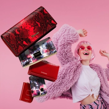 Portfel damski skórzany RFID portmonetka brązowy Peterson na prezent