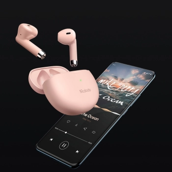 MCDODO SŁUCHAWKI BEZPRZEWODOWE DOUSZNE BLUETOOTH 5 Z MIKROFONEM ETUI RÓŻOWE