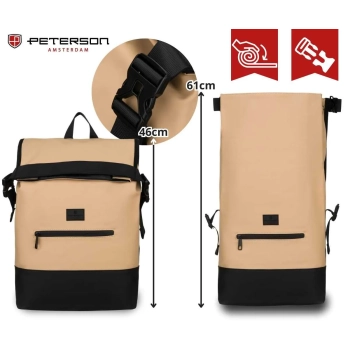 Plecak miejski wodoodporny roll top na laptopa 15.6 sportowy PETERSON