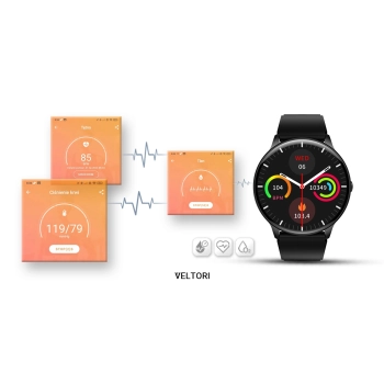 Smartwatch VELTORI VT160-1 Czarny Pasek Silikonowy