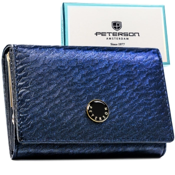 Portfel damski skórzany RFID STOP elegancki w pudełku na prezent Peterson