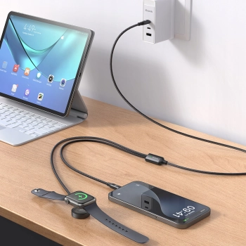 MCDODO ŁADOWARKA INDUKCYJNA DO APPLE WATCH 2W1 KABEL DO IPHONE MACBOOK 60W