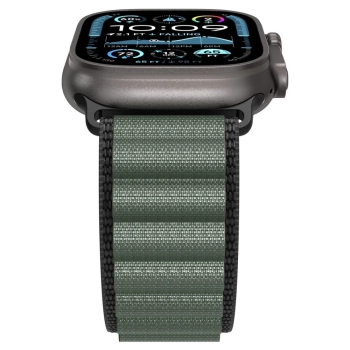 Pasek Pasek Spigen WBF1 na Apple Watch 44 / 45 / 46 / 49 mm - czarno-zielony