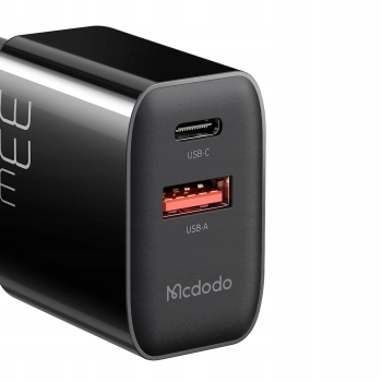MCDODO SZYBKA ŁADOWARKA SIECIOWA DO TELEFONU ZASILACZ 2X USB USB-C PD 33W