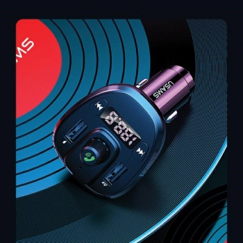 USAMS Zestaw głośnomówiący C21z transmiterem FM, Bluetooth 5.0, MP3, 2xUSB 3,4A czarny/black CC115GC01 (US-CC115)