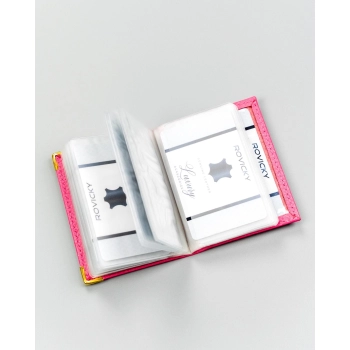 Etui na karty skórzane 302-BL-PINK