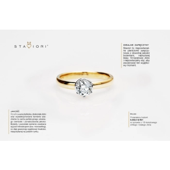 Pierścionek zaręczynowy złoty 750 z diamentem 0,50ct