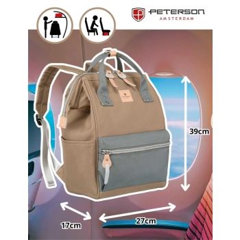 Modny plecak damski miejski na laptopa podróżny bagaż podręczny PETERSON