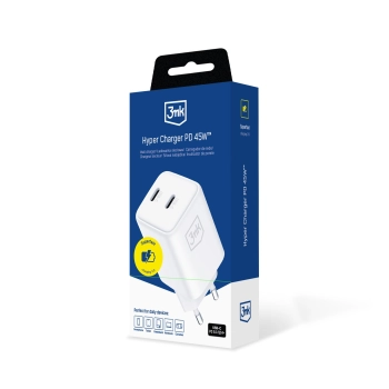 3mk Hyper Charger PD 45W GaN QC4+ PPS 2C Super-Fast Charge 2.0 White