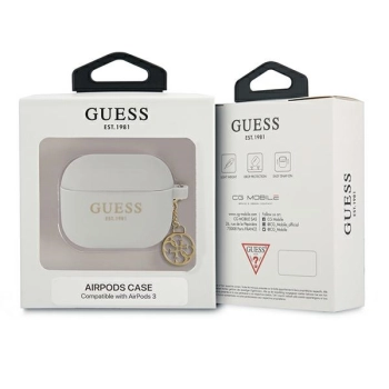 Guess GUA3LSC4EG AirPods 3 coverszary/grey Silicone Charm 4G Collection