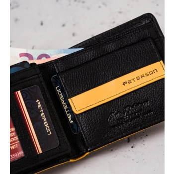 Skórzany, sportowy portfel męski z ochroną kart RFID - Peterson