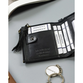 Duży portfel Rovicky retro z kieszeniami na monety RFID