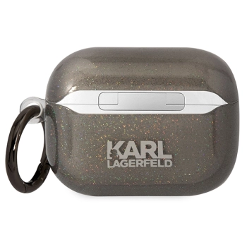 Karl Lagerfeld KLAPHNKCTGK Airpods Procover czarny/black Glitter Karl&Choupette