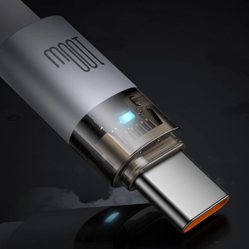 MCDODO KABEL USB-C SZYBKIE ŁADOWANIE USB TYP C 5A 100W 1M LED BIAŁY
