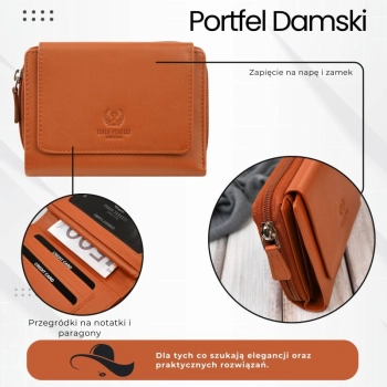 Portfel damski skórzany duży z RFID Paolo Peruzzi poziomy