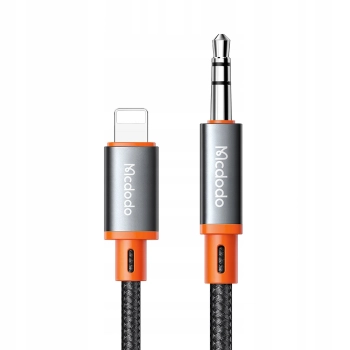 MCDODO KABEL AUX DO IPHONE X 14 PRZEJŚCIÓWKA ADAPTER LIGHTNING MINI JACK SPIRALNY SPRĘŻYNOWY 2M