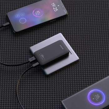 Ładowarka sieciowa podróżna GaN Dudao A65Q 65W USB-A / USB-C PD ultracienka EU / US - czarna