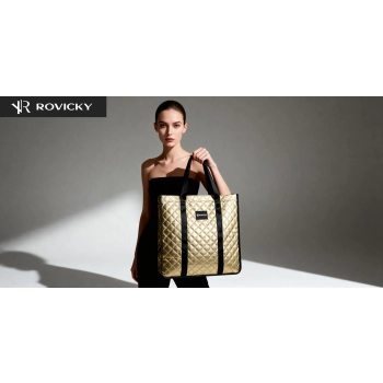 Pojemna torba zakupowa damska torebka shopper bag pikowana A4 ROVICKY