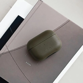 UNIQ etui Terra AirPods ProGenuine Leather oliwkowy/olive