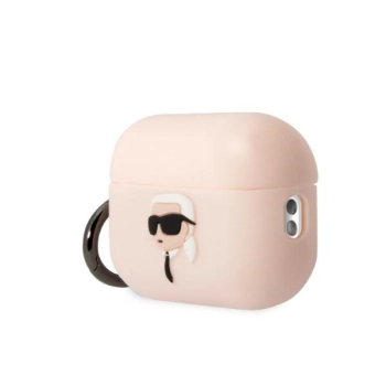 Karl Lagerfeld KLAP2RUNIKP AirPods Pro 2 (2022/2023) cover różowy/pink Silicone Karl Head 3D
