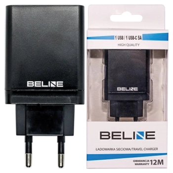 Beline Ład. siec. 1xUSB i 1xUSB-C 5A 18Wczarny/black (only head)