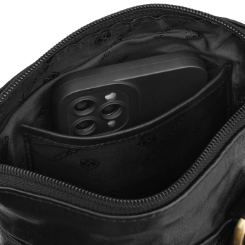 Skórzana torba męska czarna PETERSON® na ramię listonoszka saszetka crossbody
