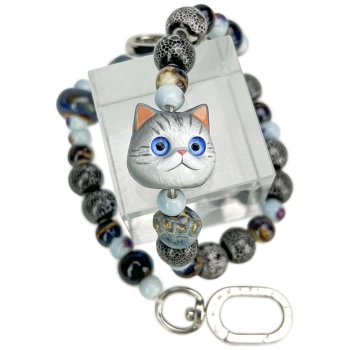 Zawieszka Nimmy New Big Eye Cute Pets 2.0 na torebkę - szara