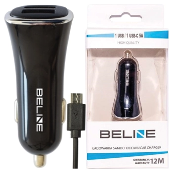 Beline Ład. sam. 3xUSB + microUSB 4Aczarna/black