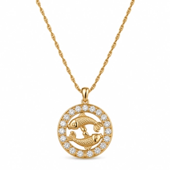 Naszyjnik ze znakiem zodiaku zdobionym kryształkami Preciosa (C26/TAL/31AU)
