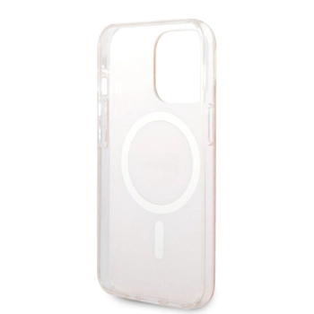 Zestaw Guess GUBPP13XH4EACSP Case+ Charger iPhone 13 Pro Max różowy/pink hard case 4G Print MagSafe