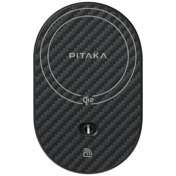 Uchwyt samochodowy z ładowarką           bezprzewodową PITAKA MagEZ Pro 2 Qi2 15W NFC Magsafe czarno szary