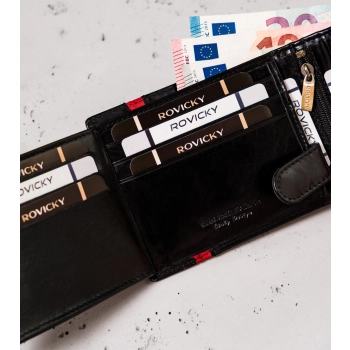 Skórzany portfel męski z ochroną RFID Protect — Rovicky