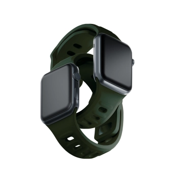 42/44/45/46/49 mm Dark Green (big) - 3mk Silicone Watch Strap for Apple