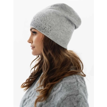 Czapka beanie PETERSON damska z efektownym wzorem ciepła