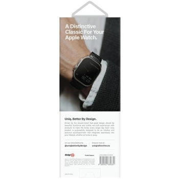 UNIQ pasek Osta Apple Watch 42/44/45/    49mm Series 1/2/3/4/5/6/7/8/9/10/SE/SE2/Ultra/Ultra 2 Stainless Steel czarny/midnight black