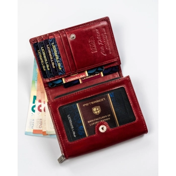 Portfel rfid damski skórzany Peterson na karty naturalna skóra elegancki