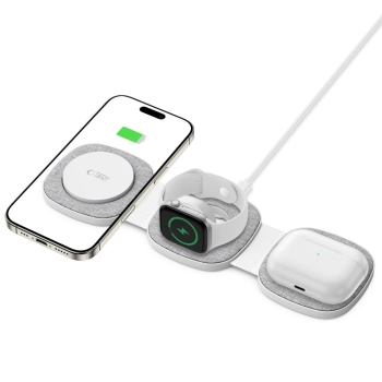 TECH-PROTECT QI15W-A32 3IN1 MAGNETIC MAGSAFE WIRELESS CHARGER GREY
