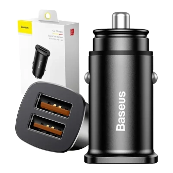 Ładowarka samochodowa Baseus Square 2xUSB QC3.0 5A 30W (czarna)
