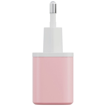 Ładowarka sieciowa Bazic GoPort Velox    Kit USB-C/USB-A GaN 35W z kablem różowy