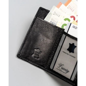 Portfel męski mały slim wallet skóra naturalna cienki skórzany zatrzask