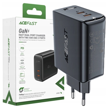Acefast A29 PD50W GaN (USB-C+USB-C) dual port charger black