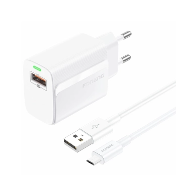 FONENG ładowarka sieciowa EU64 18W 1xUSB QC3.0 + kabel Micro Biały