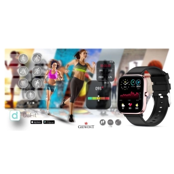 Smartwatch Giewont różowo- do sportów i codziennego noszenia