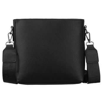 Torebka damska listonoszka na ramię crossbody szeroki pasek czarna Peterson
