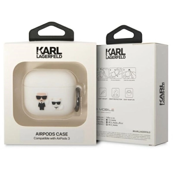 Karl Lagerfeld KLACA3SILKCW AirPods 3cover biały/white Silicone Karl & Choupette